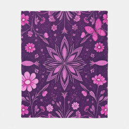 フラワー開花フェアリーコアパターン フリースブランケット