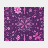 フラワー開花フェアリーコアパターン フリースブランケット (正面(横))