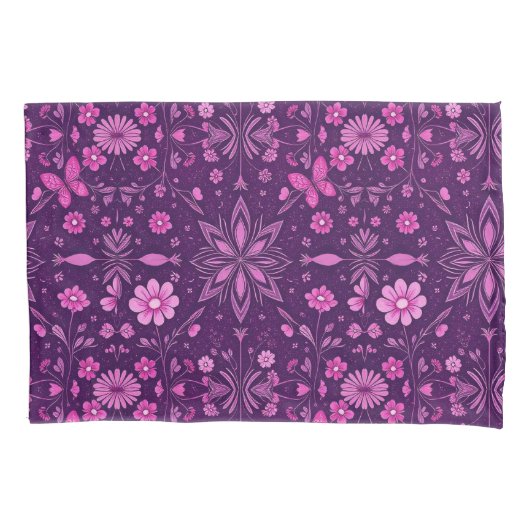 フラワー開花フェアリーコアパターン 枕カバー (正面)