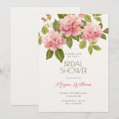 フラワー開花ブライダルシャワー 招待状 (正面/裏面)