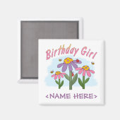 フラワー間抜けズ誕生日ガール マグネット (正面/裏面)