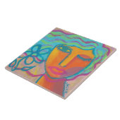 フラワー1の女性オリジナル抽象芸術アート タイル (側面)