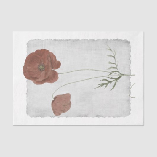 フラワー35ポピー・デコページティッシュペーパー 薄葉紙 (正面)