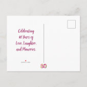 フラワー80歳の誕生日Save The Date - シックな80年 案内ポストカード (裏面)
