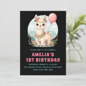 フラワー・アルパカの誕生日パーティー 招待状 (スタンド正面)