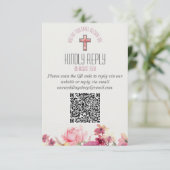 フラワー インスピレーショナル 結婚式 ウェディング 招待状 QRコード 返信ハガキ (スタンド正面)