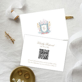 フラワー ウェディング モノグラム クレスト RSVP カード