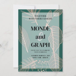 フラワー ウェディング 招待状 アート