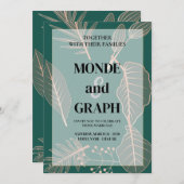 フラワー ウェディング 招待状 アート (正面/裏面)