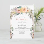 フラワー・ウォーターカラー・パステル・フレーム 結婚式招待状 招待状 (スタンド正面)