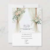 フラワー＋ウッド＋アーチ＋グリーン＋バラの結婚式RSVP 招待状 (正面)