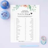 フラワー ウッド シー ラザー ブライダル シャワー ゲーム チラシ (シングル)