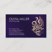 フラワー・オブ・ライフオーナメント – パールと金ゴールド 名刺 (正面)