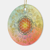 フラワー·オブ·ライフ/ブルーム·デ·レベンズ-オーナメントIV BG セラミックオーナメント (左)