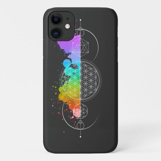 フラワー・オブ・ライフ - 神聖幾何学 - 月 - iPhone Case-Mate iPhoneケース (裏面)