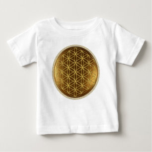 フラワー・オブ・ライフ - 聖なる幾何学のメダイヨン1 ベビーTシャツ