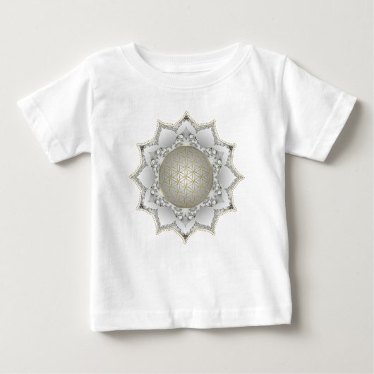 フラワー・オブ・ライフ - 花曼荼羅 1 ベビーTシャツ (正面)