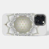フラワー・オブ・ライフ - 花開く曼荼羅 1 iPhoneケース (裏面横)