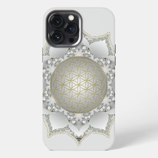フラワー・オブ・ライフ - 花開く曼荼羅 1 iPhoneケース (裏面)