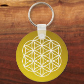 フラワー・オブ・ライフ・金ゴールド キーホルダー (正面)
