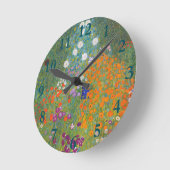 フラワー+ガーデン+クリムト+グスタフ+コテージ ラウンド壁時計 (傾斜)