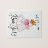 フラワー・ガールか。 パズルの暗いブロンドの女の子 ジグソーパズル (横)