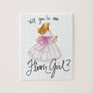 フラワー・ガールか。 パズルの暗いブロンドの女の子 ジグソーパズル