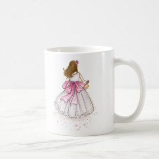フラワー・ガールか。 ブルネットのマグ コーヒーマグカップ