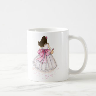 フラワー・ガールか。 暗いブルネットのマグ コーヒーマグカップ
