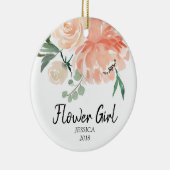 フラワー・ガールのためのパーソナライズなオーナメント セラミックオーナメント (右)