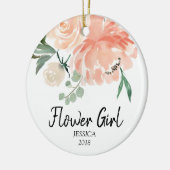 フラワー・ガールのためのパーソナライズなオーナメント セラミックオーナメント (左)