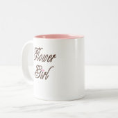 フラワー・ガールの上品な茶色 ツートーンマグカップ (正面左)