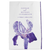 フラワー・ガールは結婚式のアイリス好意のギフトバッグ感謝していしています ミディアムペーパーバッグ (裏面)