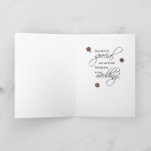 フラワー・ガール、ブルネットの棒の姿を結婚するありがとう サンキューカード (内部)