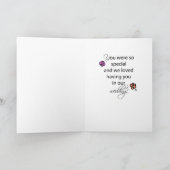 フラワー・ガール、ブルネットの毛があることをありがとう サンキューカード (内部)