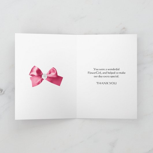 フラワー・ガール、花の技術カードありがとう サンキューカード (内部)