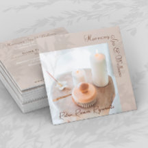 フラワー、キャンドル、ブラシスパ&ウェルネスビジネスカード