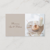 フラワー、キャンドル、ブラシスパ&ウェルネスビジネスカード 名刺 (正面)