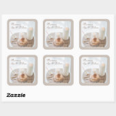 フラワー、キャンドル、ブラシスパ&ウェルネス スクエアシール (シート)