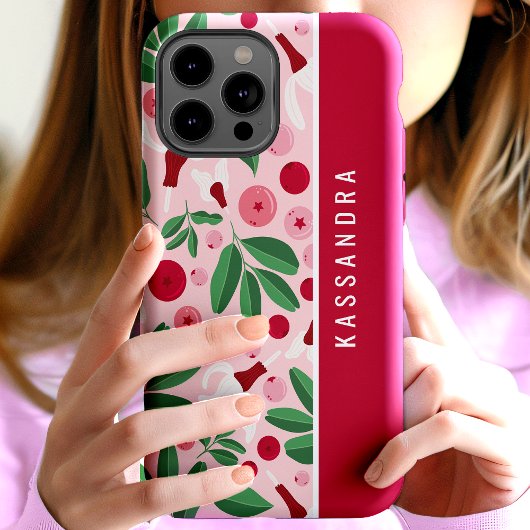 フラワー クランベリー オーダーメイド 名前入り Case-Mate iPhoneケース