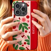 フラワー クランベリー オーダーメイド 名前入り Case-Mate iPhoneケース