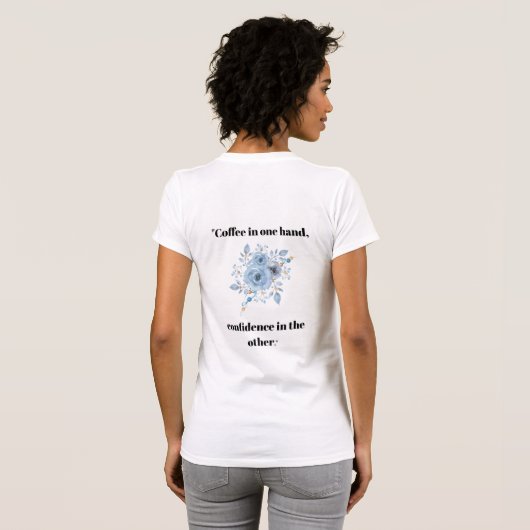 フラワー コーヒー 両面プリントTシャツ Tシャツ (裏面フル)