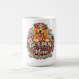 フラワー ゴールデンレトリバー ママ 私のハートはパウを持っています コーヒーマグカップ