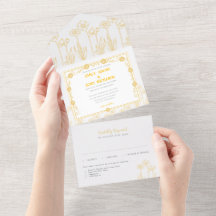 フラワー ゴールドイエローとホワイトの結婚式