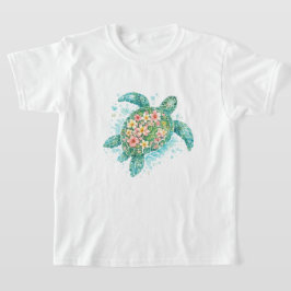 フラワー シー タートル キッズ Tシャツ