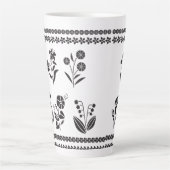 フラワー・シ縁どルエット – 額縁巨人 カフェラテマグ (正面)