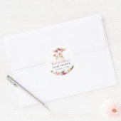 フラワー スイート ママと子羊 ベビーシャワー ラウンドシール (封筒)