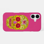 フラワー スカル 8 iPhone 16ケース (裏面横)