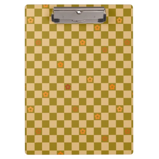 フラワー チェッカーパターン No. 02 クリップボード (正面)