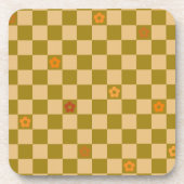 フラワー チェッカーパターン No. 02 コースター (正面)